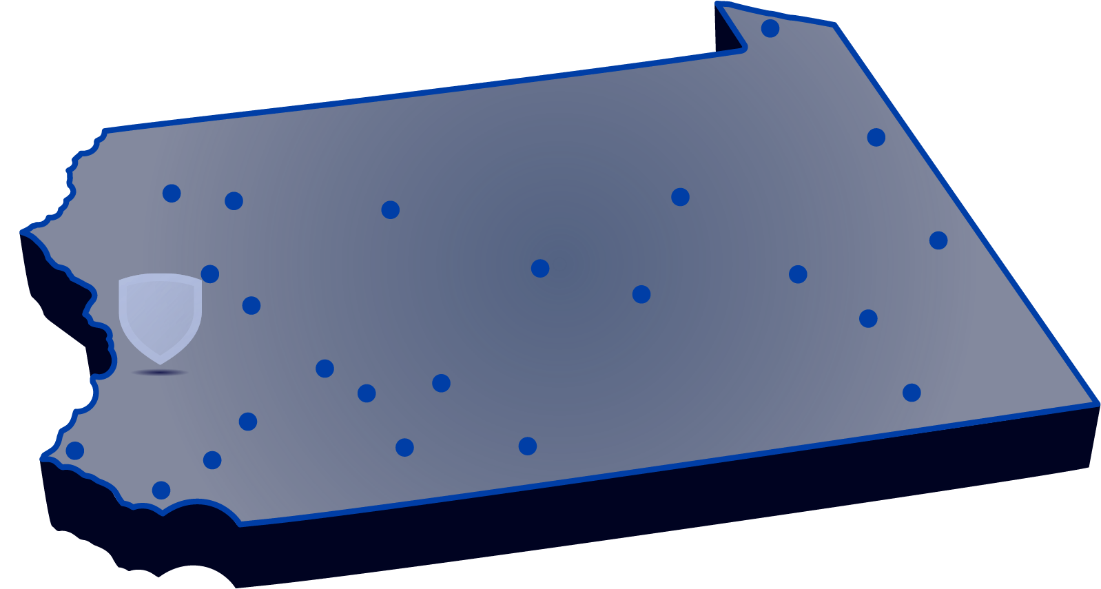 Locations of Penn State's campuses throughout 宾西法尼亚 with 中国博彩平台 highlighted